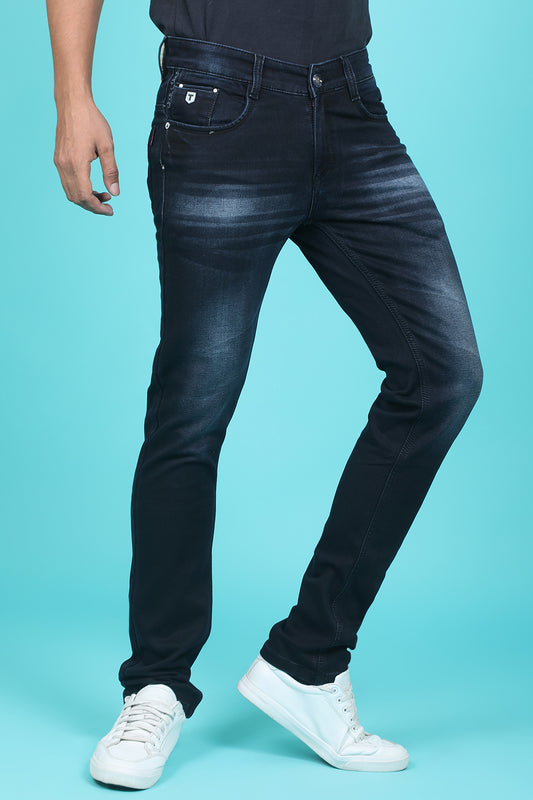 Men's Black Denim Slim Fit SQLC-5423 Jean