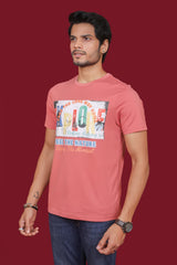 Men's Cayon Rose Pima Cotton Single Jersey Round Neck T-shirt   with Digital Print