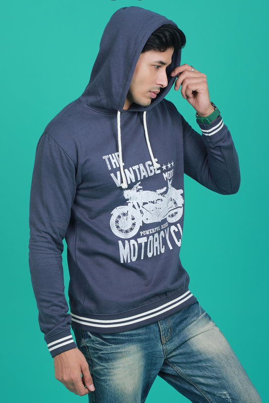 Men's Dark Navy Hooded Jacket