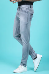 Men's Light Grey Denim Slim Fit Crux-5032-1 Jean