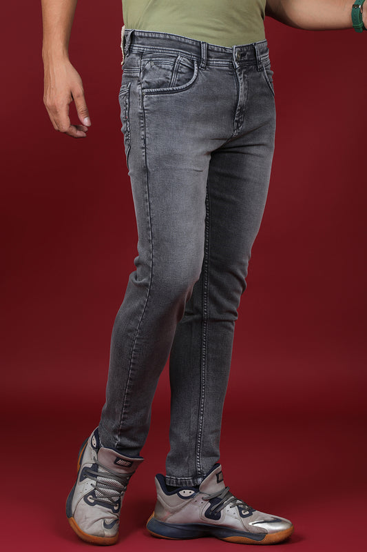 Men's Dark Grey Denim Slim Fit Hexa-9005 Jean