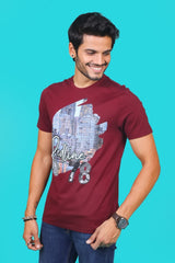 Men's Zinfandel Pima Cotton Single Jersey Round Neck T-shirt Digital Print