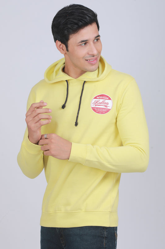 Men's Light Yellow Hooded Jacket