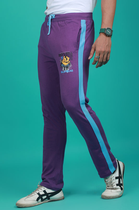 Men's Imperial Purple Solid Sports Track Pant