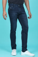 Men's Dark Blue Denim Slim Fit Trend-6505-1 Jeans