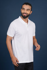 Men's white core pique polo t-shirt