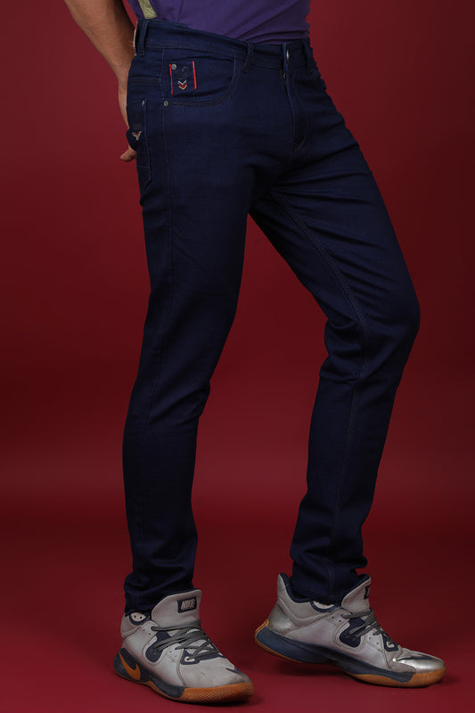 Men's Navy Blue Denim Slim Fit MARS-8003-1 Jean