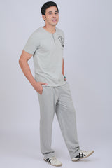 Men's Grey Melange Single Jersey Lounge Wear