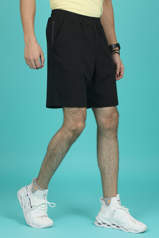 Men's Black Solid Shorts