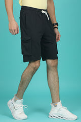 Men's Black Cargo Shorts with logo