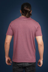 Men's Burgandy Melange round neck t-shirt