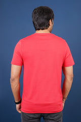 Men's Coral Single Jersey  Round Neck T-shirt