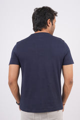 Men's Navy Single Jersey  Round Neck T-shirt