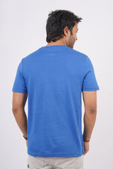 Men's Royal Blue Single Jersey  Round Neck T-shirt