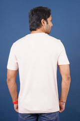 Men's Cloud Pink Single Jersey  Round Neck T-shirt