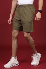 Men's Ivy Green Solid Shorts with Logo