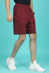 Men's Tawny Port Solid Shorts with Logo