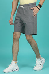 Men's Anthra Melange Raw Edge Shorts