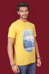 Men's Mimosa Single Jersey  Round Neck T-shirt with Digital Print