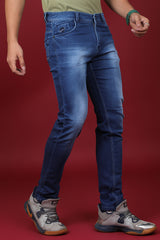 Men's Dark Denim Blue Slim Fit Hexa-9000-1 Jean