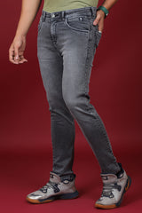 Men's Dark Grey Denim Slim Fit Hexa-9005 Jean