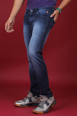 Men's Dark Blue Denim Slim Fit Hexa-9004 Jean