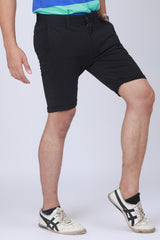 Men's Black Solid Single Jersey Shorts