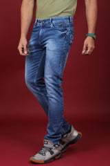 Men's Denim Blue Slim Fit Hexa-9000 Jean