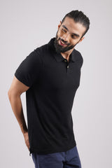 Men's Black Core Pique Polo T-shirt