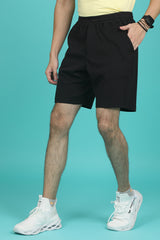 Men's Black Solid Shorts