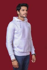 Men's White Hooded Jacket with Logo