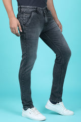 Men's Dark Grey Denim Slim Fit RANGER-6028-1 Jean