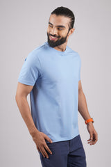 Men's Kentucky Blue Lycra Single Jersey Round Neck T-shirt