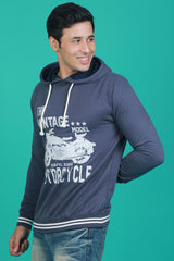 Men's Dark Navy Hooded Jacket