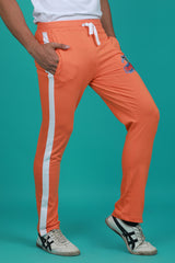 Men's Orange Solid Sports Track Pant