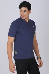 Men's Navy Core Lycra Pique Polo T-shirt