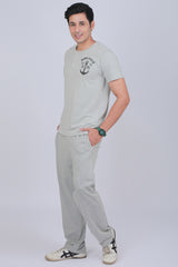 Men's Grey Melange Single Jersey Lounge Wear