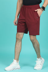 Men's Tawny Port Solid Shorts with Logo