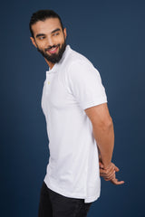 Men's white core pique polo t-shirt