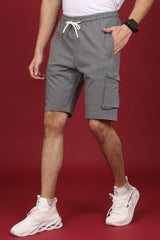 Men's Anthra Melange Cargo Shorts with logo