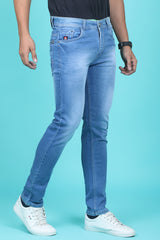 Men's Light Blue Denim Slim Fit Hexa 9001-1 Jean