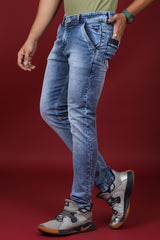 Men's Light Blue Denim Slim Fit MARS-8007 Jean