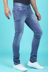 Men's Light Blue Denim Slim Fit SQLC-5418-1 Jean