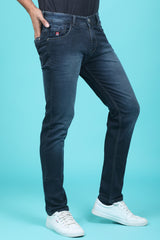 Men's Dark Blue Denim Slim Fit Hexa-9001 Jean