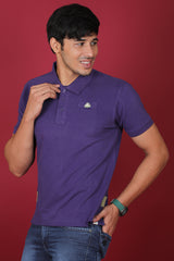 Men's Purple Core Lycra Pique Polo T-shirt