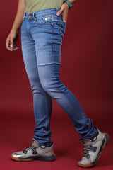 Men's Light Blue Denim Slim Fit QLC-5258 Jean