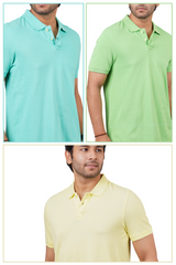 Pack of 3 Solid Polos(Mint, Lt. Green, Lt. Yellow )T-shirt