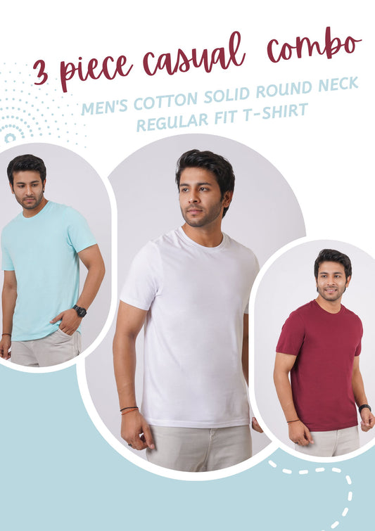 Men's 3 Piece Pack Single Jersey Round Neck T-shirt