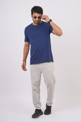 Men's Insignia Blue Single Jersey  Round Neck T-shirt