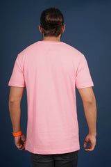 Men's Coral single jersey round neck t-shirt with logo